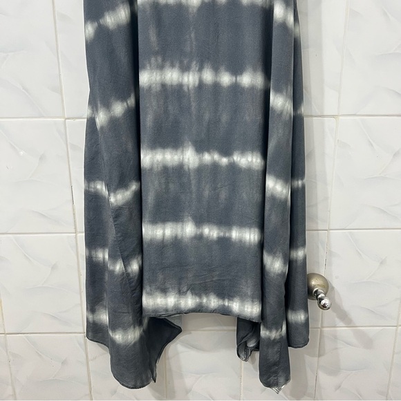 Logo Lori Goldstein 12 Gray Tie Dye Asymmetric Hem Knee Length Boho Dress - Picture 3 of 9